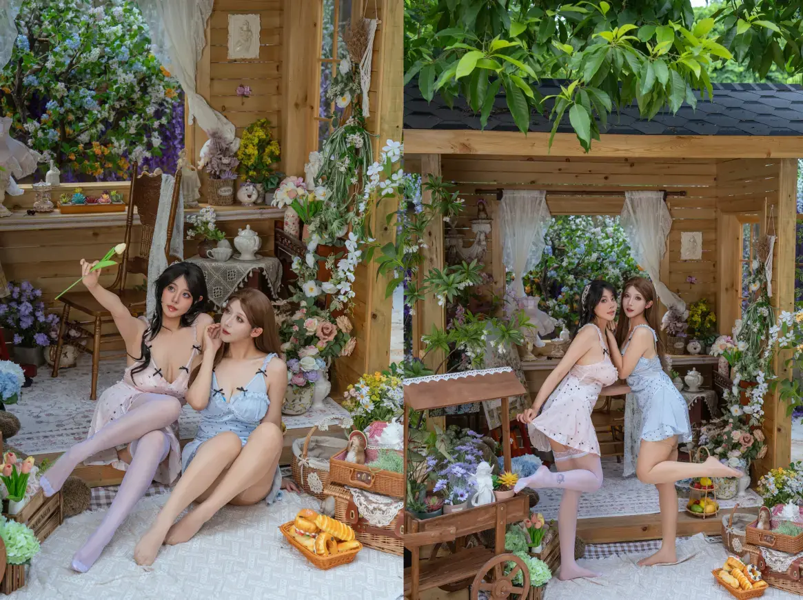 奈汐酱nice&奶桃桃 – 花眠 [90P1V-2.59GB]