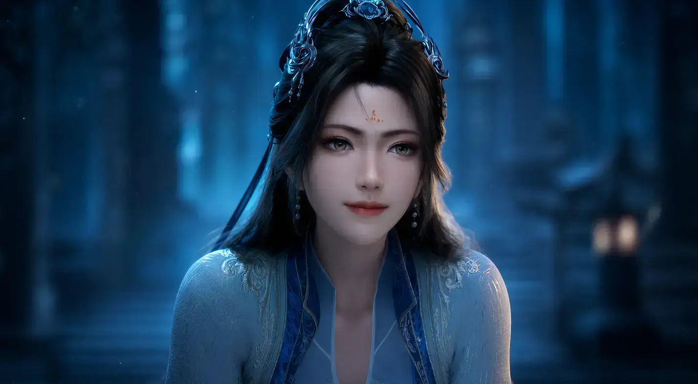 南宫婉 唯美蓝色背景 凡人修仙传 4K高清壁纸